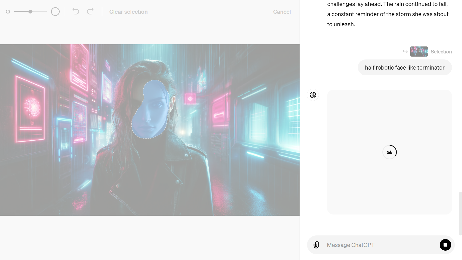 Figure 8‑5 Edit images interactively in ChatGPT