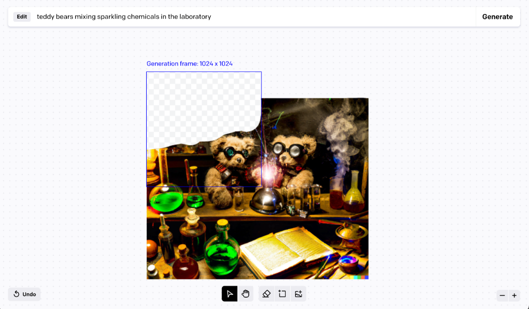 Figure 8‑9 Outpainting in OpenAI labs