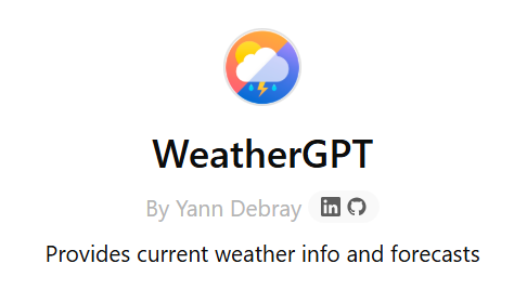 Figure 9‑3 My WeatherGPT